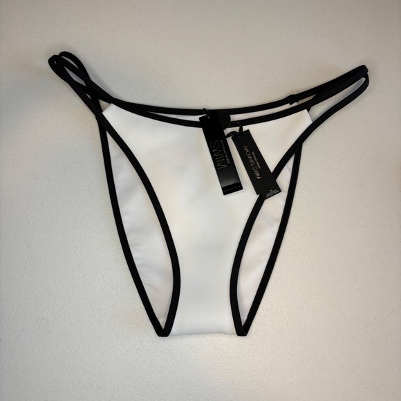 Victoria's Secret Other - Victoria's Secret Archives Swim White Black Colorblock Cheeky Bikini Bottom S